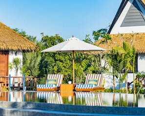 2 outdoor pools, open 8:00 AM to 10:00 PM, pool umbrellas, sun loungers - RiverTree Villa & Resort (Kampot)