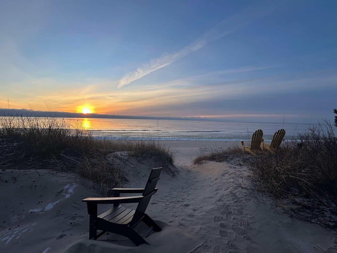 On the beach, sun-loungers, beach towels