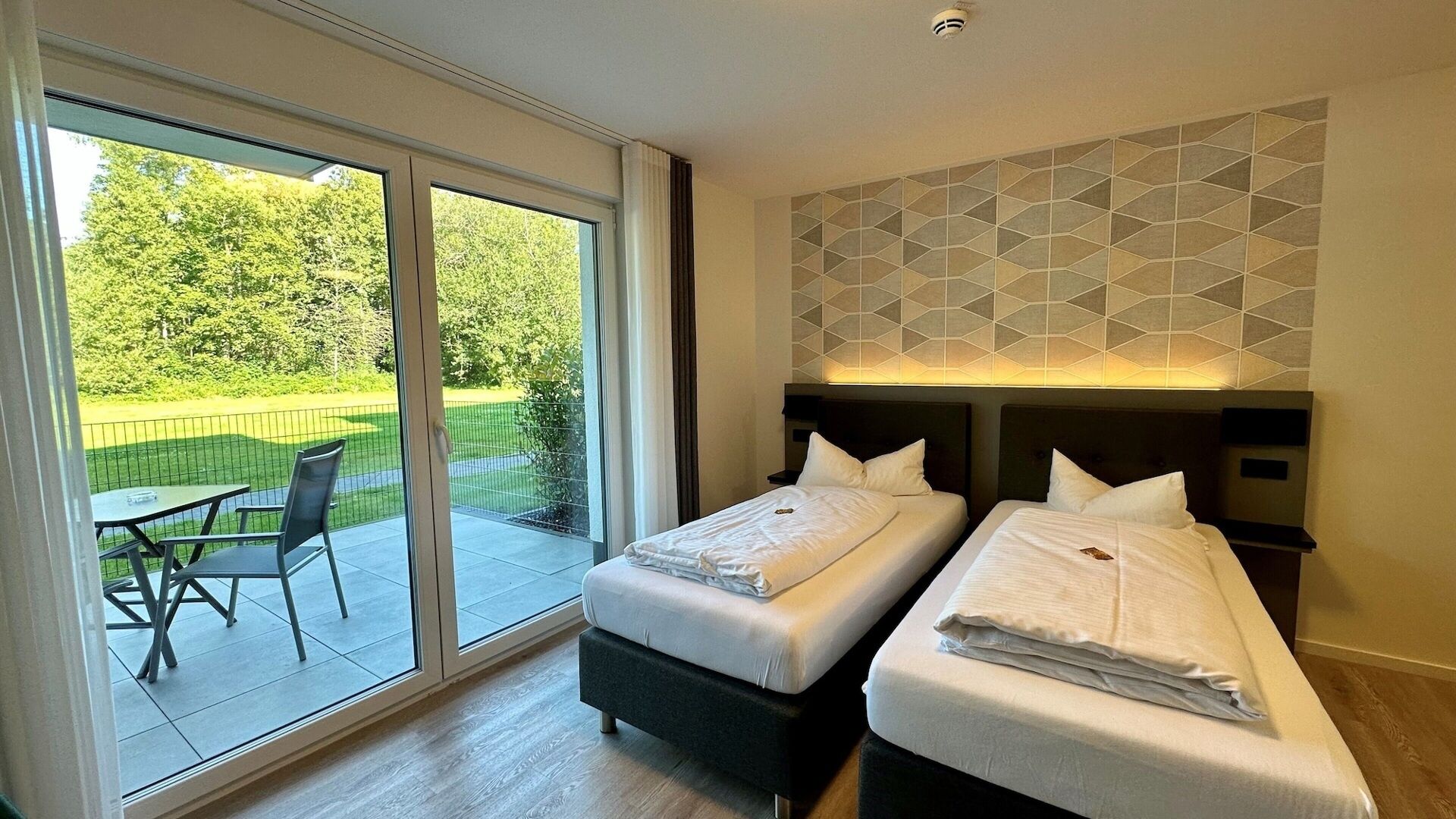 Hypo-allergenic bedding, in-room safe, individually decorated