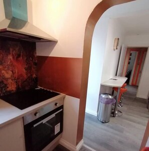 Apartment | Private kitchen | Fridge, microwave, oven, stovetop