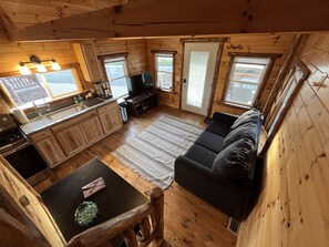 Smart TV, fireplace, DVD player