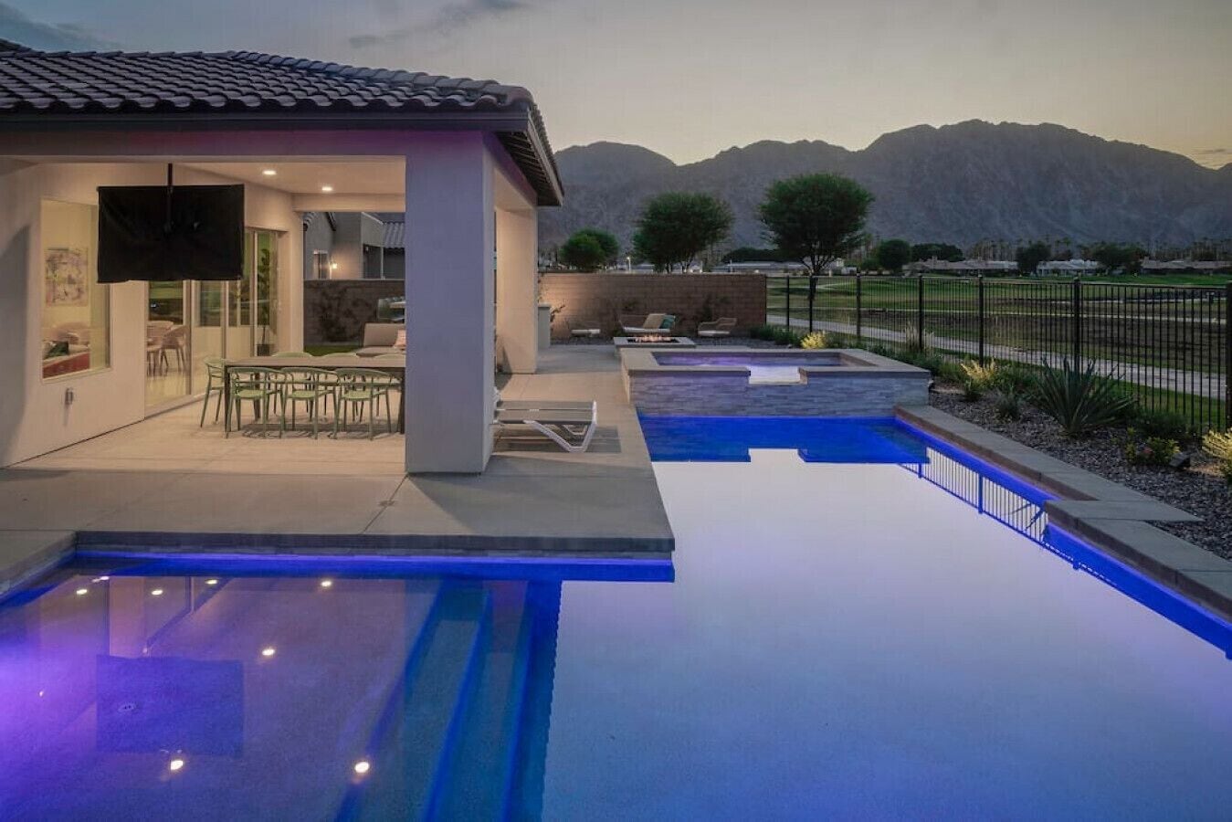 Poolside serenity with mountain views