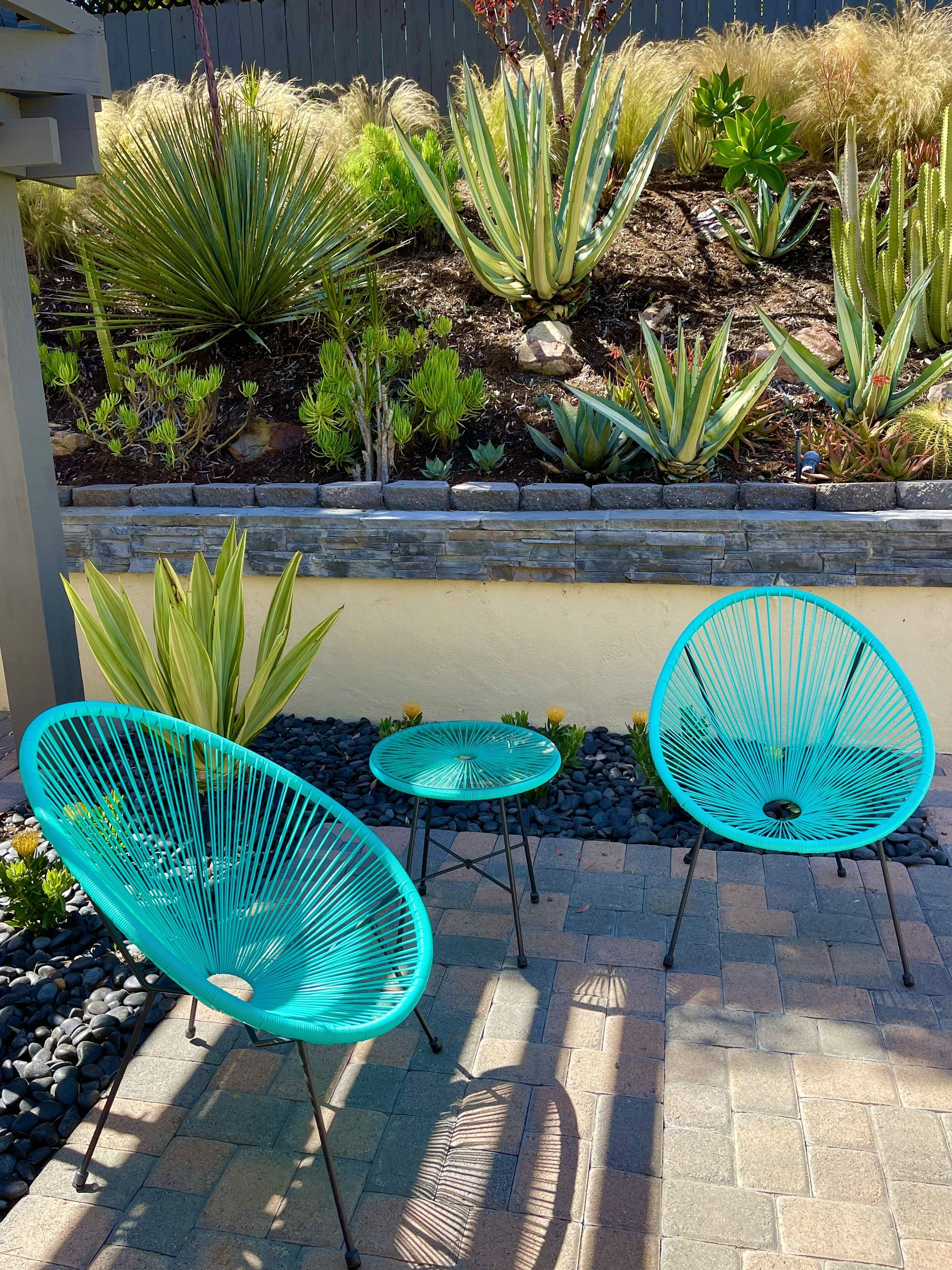 Outdoor Chairs and Coffee Table.