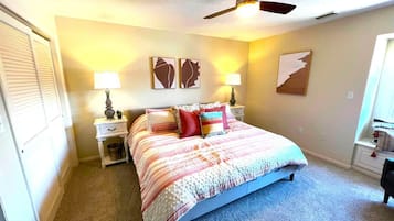 2 bedrooms, iron/ironing board, WiFi, bed sheets