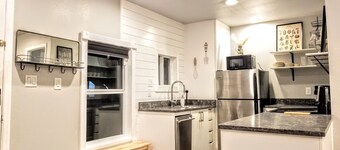 free private parking, washer dryer, back porch with a view, family friendly 