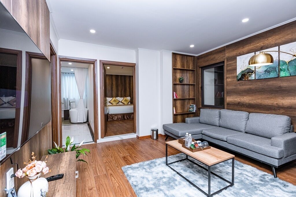 ファミリー アパートメント | 高級寝具、低反発ベッド、ミニバーのアイテム (無料)、セーフティボックス (室内)