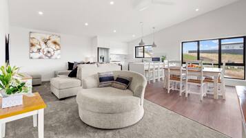 TV connectée, cheminée, console de jeux vidéo, livres