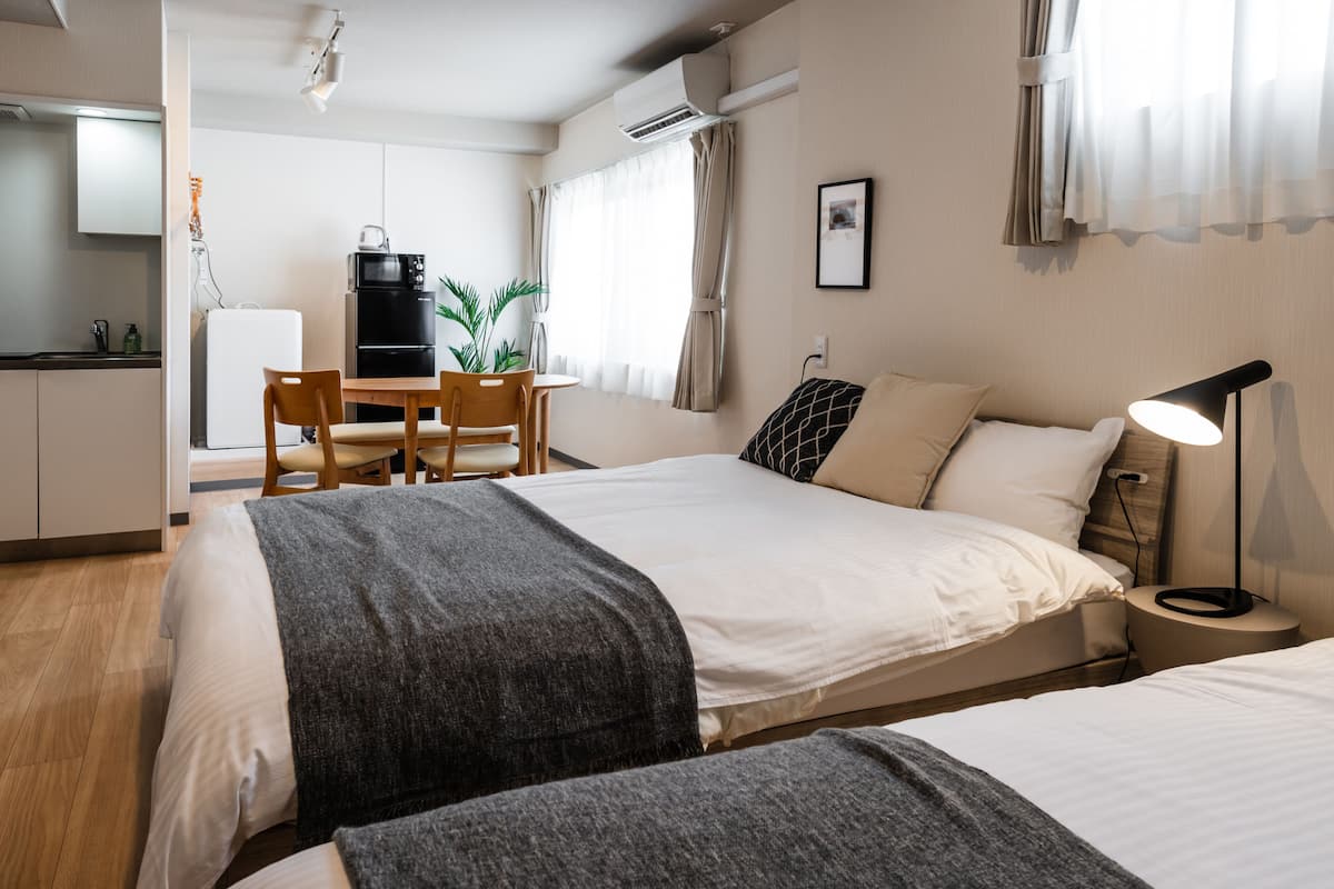Basic Double or Twin Room, 2 Double Beds, Non Smoking, No Elevator | Free WiFi, bed sheets