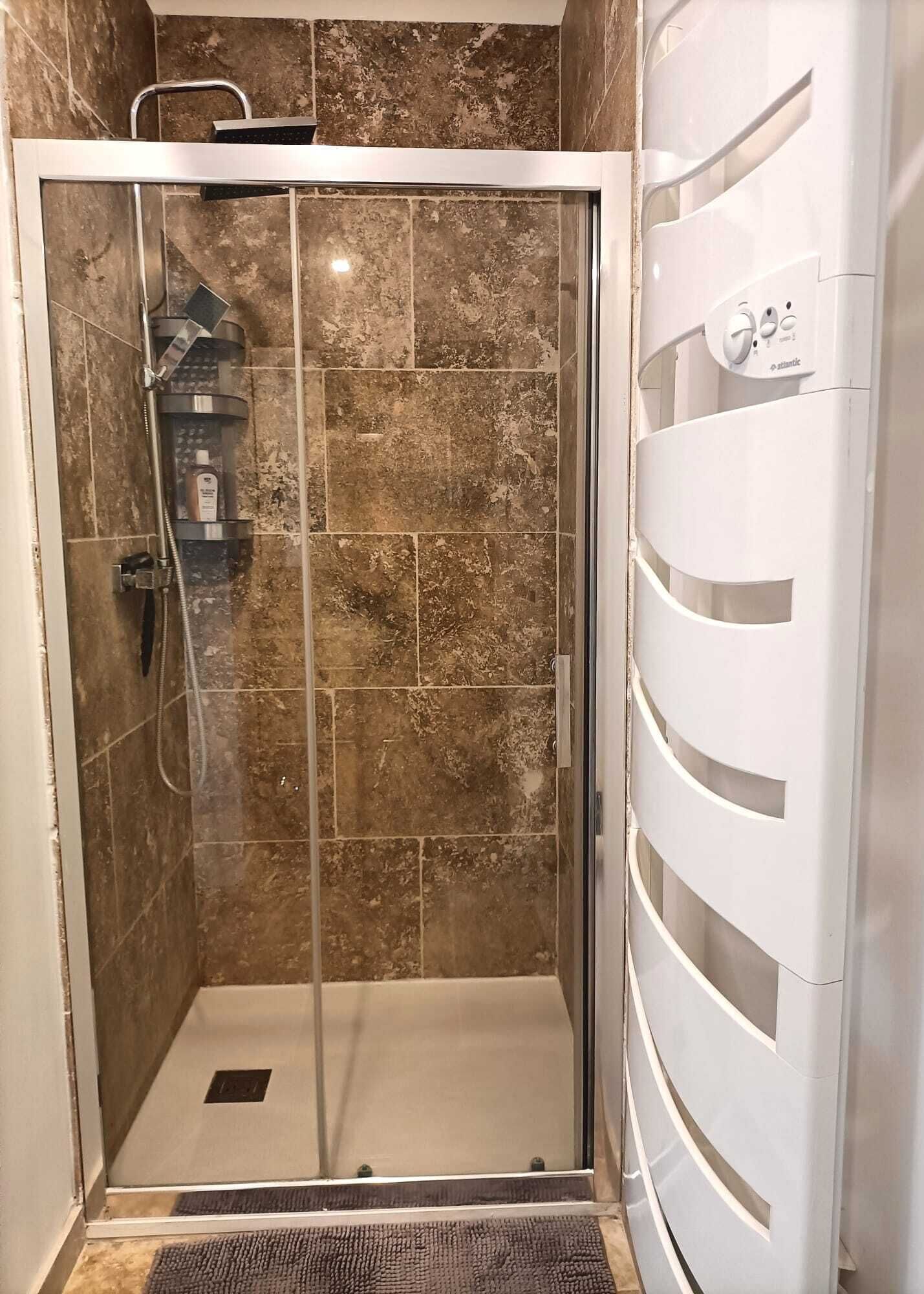 Ducha, secador de pelo y papel higiénico