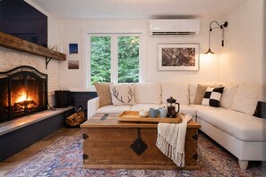 Smart TV, fireplace, video games