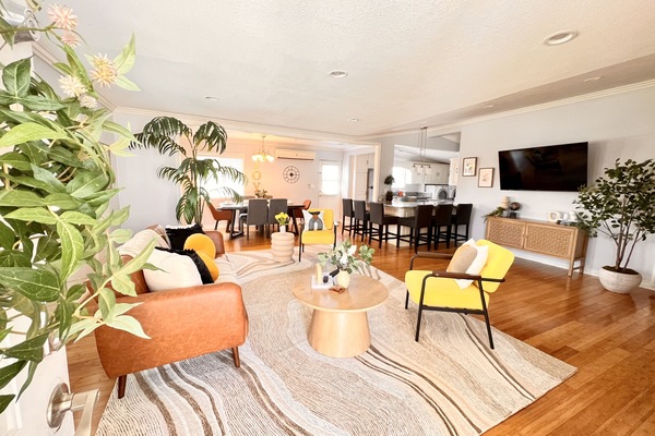 Open Living Room Connect with Kitchen