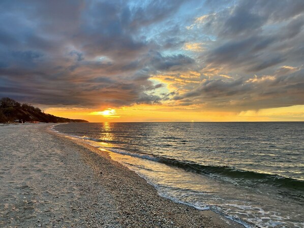 Beach nearby, sun-loungers