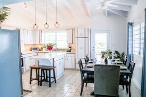 Fridge, microwave, oven, stovetop - Spacious Hillside Villa w/ heated pool, wrap around balcony, vast ocean views (St Thomas)