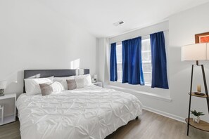 2 bedrooms, desk, travel crib, WiFi