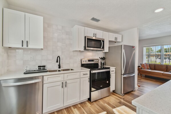 Microwave, oven, stovetop, dishwasher