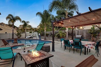 Outdoor patio and relaxation area.