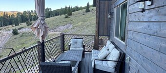 Beautiful cabin with amazing views.  By hiking, biking, skiing and trail riding
