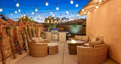 NEW! Mountain Views, Saltwater Pool&Spa, Firepit and Outdoor BBQ and bar area