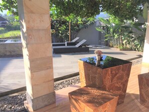 Quarto, 1 quarto, para fumantes, piscina particular | Terraço/pátio
