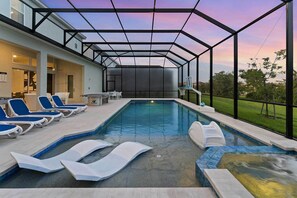 Outdoor pool, a heated pool