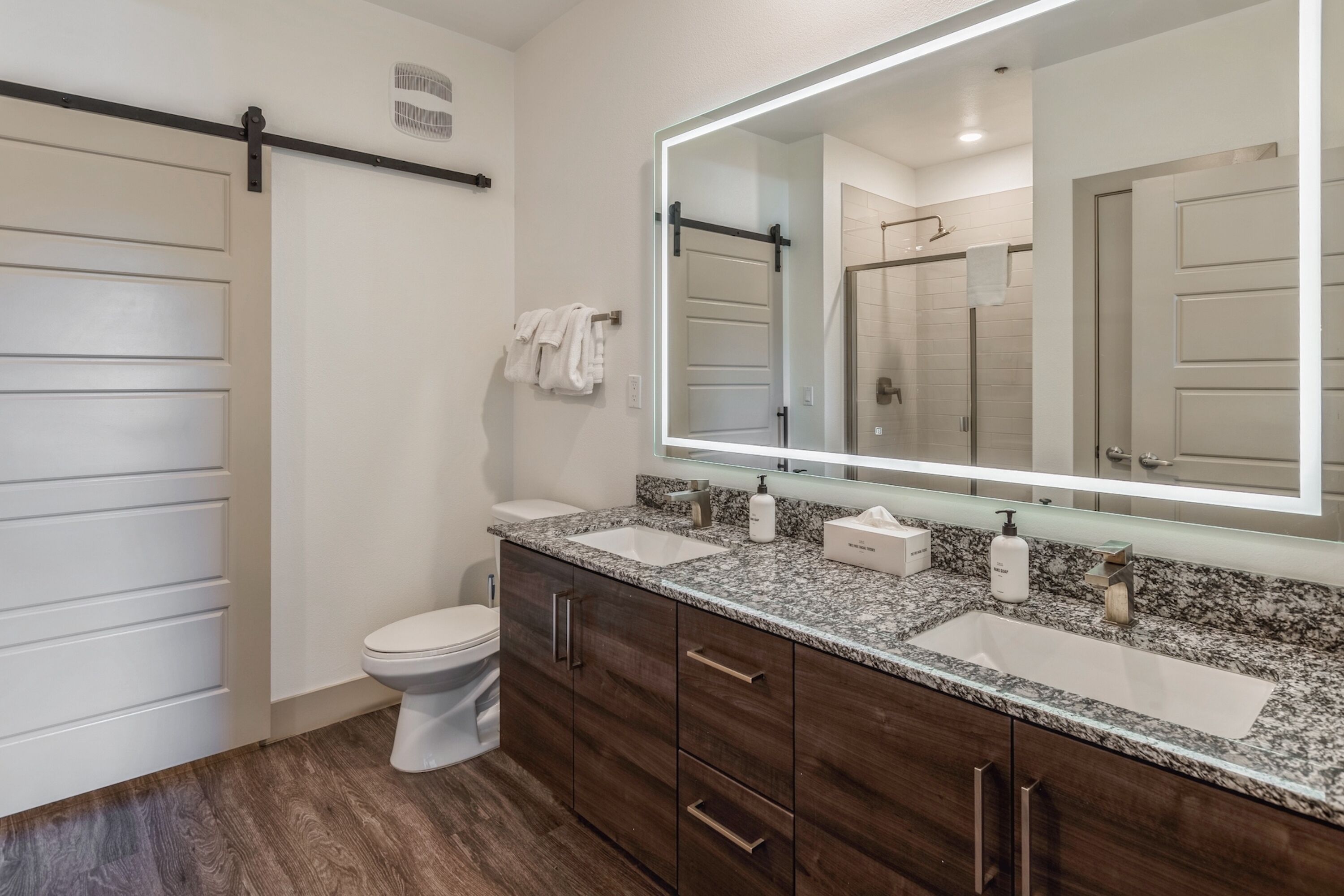 Family Apartment, 2 Bedrooms, Non Smoking (Self Check-in with Virtual Front Desk) | Bathroom | Hair dryer, towels, soap, shampoo