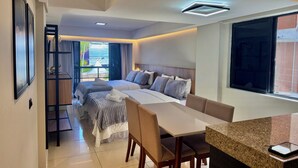 Family Room, Balcony, Partial Ocean View - MARINAS PRAIA FLAT (João Pessoa)