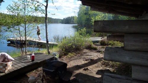 Cottage by lake,  sauna and boat