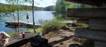 Cottage by lake,  sauna and boat