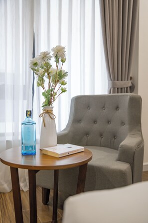 Premium-sengetøj, senge med topmadrasser, minibar, pengeskab på værelset