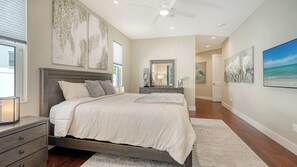 3 bedrooms, memory foam beds, desk, iron/ironing board