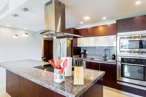 Fridge, microwave, oven, dishwasher - Casa Brisas (2-Bedroom Apartment) with Pool and Ocean view - Handicap accessible by RedAwning (Playa del Carmen)