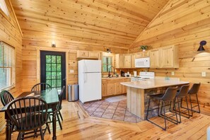 Fridge, microwave, oven, stovetop - Secluded Cabin w/Hot Tub + Fire Pit| Hocking Hills (Logan)