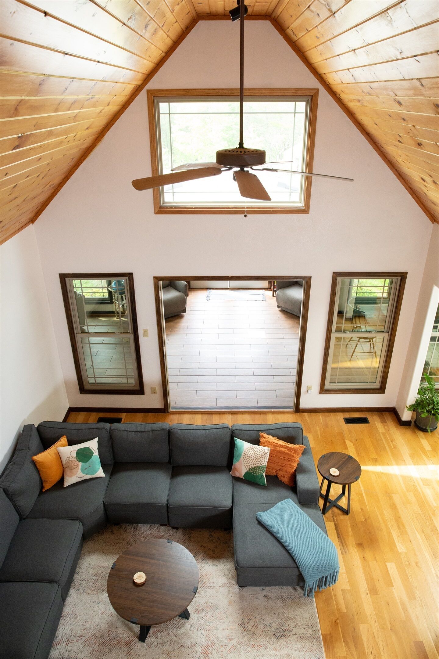 Smart TV, lareira, DVD player, videoteca