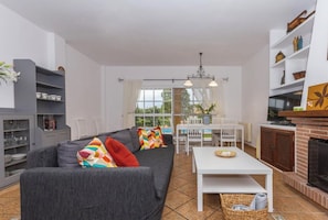 Télévision, cheminée