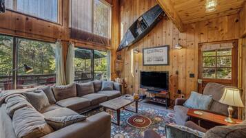 Cabin, Multiple Beds (River Song Retreat - Right on the Riv) | Living area | Fireplace