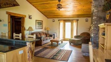 Televisión y chimenea