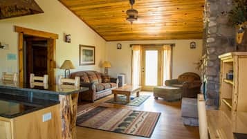 Televisión y chimenea