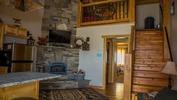 Televisión y chimenea