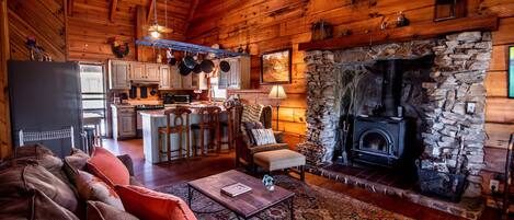 TV connectée, cheminée, jeux vidéo, livres