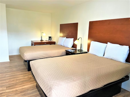 Standard Room, 2 Double Beds, Non Smoking | Desk, laptop workspace, free WiFi, bed sheets