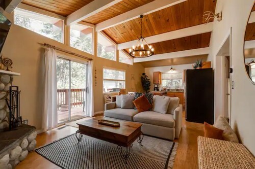 Cozy lil' Cabin w/ Hot Tub and AC! Walk to shops!