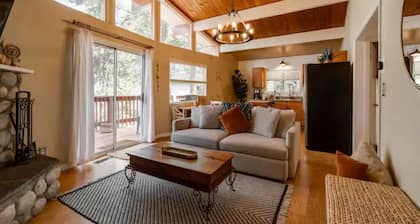 Cozy lil' Cabin w/ Hot Tub and AC! Walk to shops!