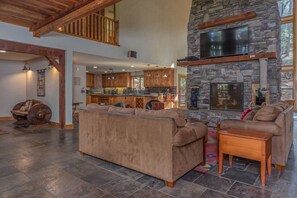 Smart TV, foosball, stereo