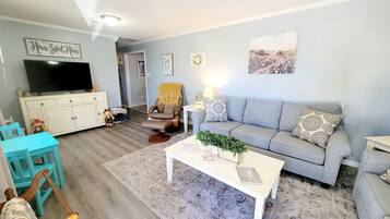 Smart TV, foosball, books