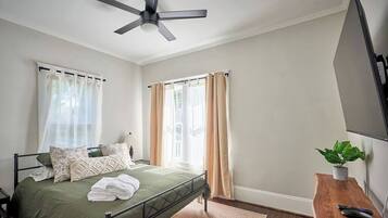 2 bedrooms, iron/ironing board, travel crib, WiFi