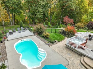 Piscine extérieure, piscine chauffée