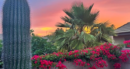 Refreshing Pool, backyard oasis, golf course views, fire pit, master suite