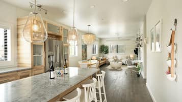 Light & Airy Mountain Town Apartment | Private kitchen | Full-sized fridge, microwave, oven, stovetop