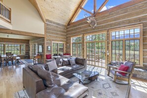 Televisión, chimenea y reproductor de DVD 