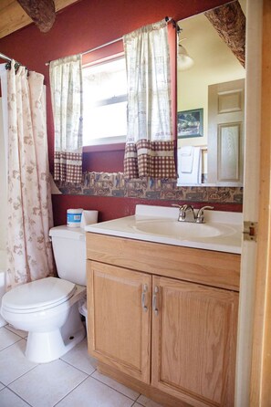 Een bad/douchecombinatie